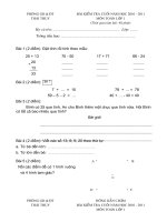 Để kiểm tra cuối năm 2010 2011 ( Có đáp án)