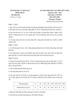 Đề thi học sinh giỏi môn Hóa lớp 9 THCS tỉnh Bình Thuận năm 2015