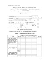 Mẫu phiếu đánh giá chuẩn nghề nghiệp giáo viên tiểu học