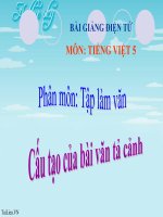 Bài giảng tiếng việt 5 tuần 1 bài cấu tạo bài văn tả cảnh 