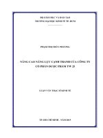 Nâng cao năng lực cạnh tranh của công ty cổ phần dược phẩm TW 25 