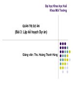 Bài giảng quản trị dự án lập kế hoạch dự án