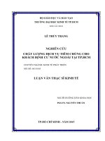 Chất lượng dịch vụ tiêm chủng cho khách định cư nước ngoài tại thành phố hồ chí minh 