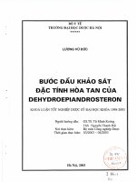 Bước đầu khảo sát đặc tính hòa tan của dehydroepiandrosteron