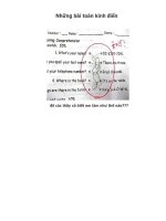 NHỮNG BÀI TOÁN KINH DIỂN