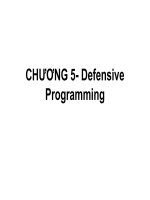 KỸ THUẬT lập TRÌNH   CHƯƠNG 5  defensive programming 