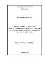 Tóm tắt Luận văn Thạc sĩ Luật học: Pháp luật về quản lý sử dụng vốn của ngân hàng thương mại ở Việt Nam và thực tiễn tại Ngân hàng thương mại cổ phần công thương Việt Nam chi nhánh Ba Đình