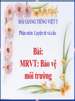 Bài giảng tiếng việt 5 tuần 12 bài luyện từ và câu   mở rộng vốn từ bảo vệ môi trường 