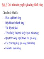 Quy Trình Công Nghệ Chế Tạo Bánh Răng
