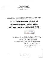 hội nhập kinh tế quốc tế tác động đến môi trường xã hội việt namthực trạng và giải pháp