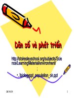 Bài giảng dân số và phát triển