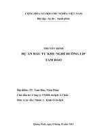 thảo luận kinh tế du lịch dự án đầu tư KHU NGHỈ DƯỠNG LIP  TAM đảo 
