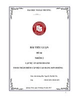 tiểu luận kinh tế du lịch lập dự án KINH DOANH   TOUR THÁM HIỂM cấp độ CAO HANG sơn ĐOÒNG 