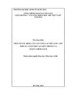 NHÂN TỐ TÁC ĐỘNG CÁN CÂN VÃNG LAI VIỆT NAM  GÓC NHÌN TỪ CÁCH TIẾP CẬN LIÊN THỜI KỲ VÀ  HÀM Ý CHÍNH SÁCH
