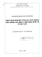 phân tích tính bền vững của nsnn trong tiến trình cnh hđh và hội nhập quốc tế ở việt nam
