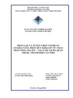 Phân lập và tuyển chọn vi khuẩn có khả năng phân hủy keratin từ chất thải lông gia súc – gia cầm tại ba quận thuộc thành phố cần thơ