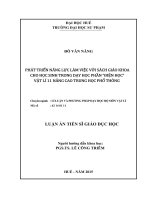 Phát triển năng lực làm việc với sách giáo khoa cho học sinh trong dạy học phần “Điện học” vật lí 11 nâng cao Trung học phổ thông