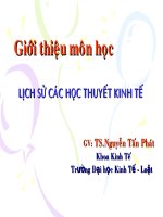 giới thiệu các môn học lịch sử các học thuyết kinh tế 