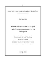 Nghiên cứu phương pháp xác định trễ gói ip trong mạng truyền tải thế hệ mới (TT) 