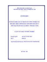 đánh giá hiệu quả sử dụng đất nông nghiệp sau khi thực hiện chính sách dồn điền đổi thửa trên địa bàn huyện gia bình  tỉnh bắc ninh