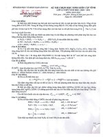 Đề HSG cấp tỉnh  môn Hóa học năm 2011