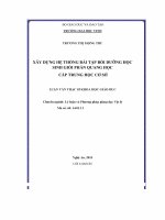 Xây dựng hệ thống bài tập bồi dưỡng học sinh giỏi phần quang học cấp trung học sơ sở 