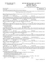 de thi mon hoa chuyen nguyen hue lan 4