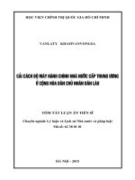 Cải cách bộ máy hành chính nhà nước cấp trung ương ở cộng hòa dân chủ nhân dân lào (TT) 