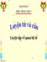 Bài giảng tiếng việt 5 tuần 12 bài luyện từ và câu   luyện tập về quan hệ từ 