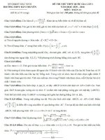 Đề thi thử THPT quốc gia môn toán lần 1 năm 2016 trường THPT hàn thuyên, bắc ninh