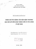 đánh giá tác động của hiệp định thương mại việt  mỹ đến hoạt động đầu tư tài chính ở việt nam
