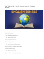 Ngữ pháp cơ bản – bài 12cách dùng các thì (tenses in english) 