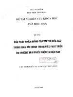 giải pháp nâng cao vai trò của các trung gian tài chính trong việc phát triển thị trường trái phiếu nước ta hiện nay