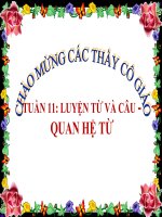 Bài giảng tiếng việt 5 tuần 11 bài luyện từ và câu   quan hệ từ 