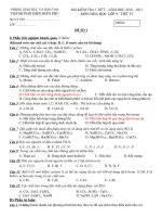 ĐỀ KIỂM TRA HÓA HOC 9 TIẾT 53