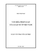 Văn hóa pháp luật của luật sư ở việt nam  luận văn ths  luật 