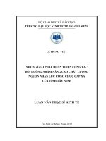 Những gỉải pháp hoàn thiện công tác bồi dưỡng nhằm nâng cao chất lượng nguồn nhân lực công chức cấp xã của tỉnh tây ninh 