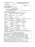 Đề HSG cấp tỉnh môn Tiếng Anh 12 năm 2011