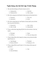 Ngân hàng câu hỏi thi TRẮC NGHIỆM lập trình mạng