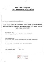 giải pháp kinh tế tài chính khai thác và phát triển thương hiệu của các doanh nghiệp việt nam trong tiến trình hội nhập