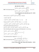 Tuyển tập hệ phương trình có giải chi tiết