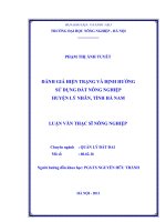 đánh giá hiện trạng và định hướng sử dụng đất nông nghiệp huyện lý nhân, tỉnh hà nam