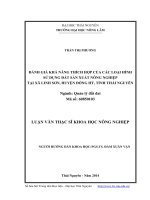 Đánh giá khả năng thích hợp của các loại hình sử dụng đất sản xuất nông nghiệp tại xã linh sơn, huyện đồng hỷ, tỉnh thái nguyên