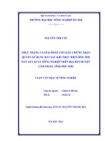 thực trạng và giải pháp cấp giấy chứng nhận quyền sử dụng đất sau khi thực hiện dồn, đổi đất sản xuất nông nghiệp trên địa bàn huyện lâm thao, tỉnh phú thọ