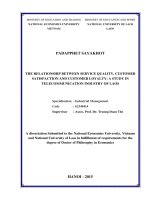 The relationship between service quality, customer satisfaction, service quality and customer loyalty  a study in  telecommunication industry of laos