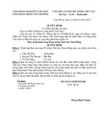 Quyết định thành lập ban nữ công