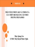 Phân tích 5 PRINT ADS và 5 phim của các chiến dịch quảng cáo theo phương pháp ADMES