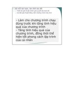 CHƯƠNG 3 các kỹ THUẬT xây DỰNG CHƯƠNG TRÌNH PHẦN mềm 1 mở đầu 