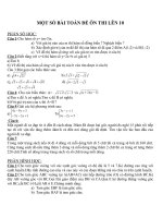 MỘT SỐ DẠNG TOÁN ÔN THI LÊN 10