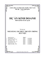 tiêu luận kinh tế du lịch NHÀ HÀNG ẩm THỰC TRUYỀN THỐNG SEN VIỆT 